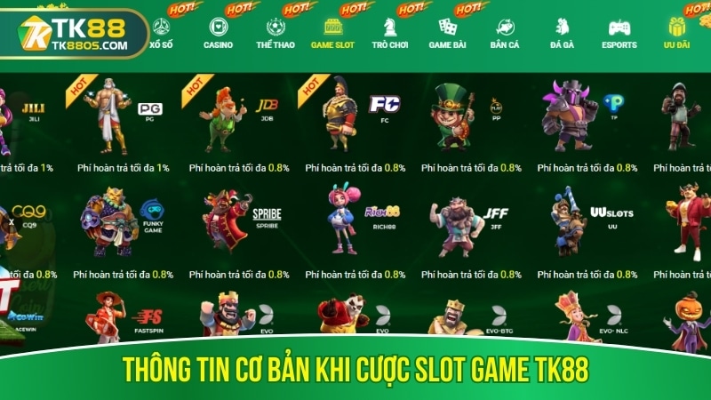 Thông tin cơ bản khi cược Slot game TK88 Thông tin cơ bản khi cược Slot game TK88